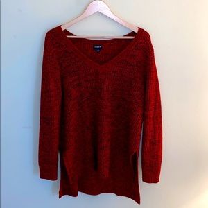 Red knitted sweater dress